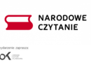 Czerwona książka z napisem Narodowe Czytanie oraz logo Ośrodka Kultury w Zawidowie