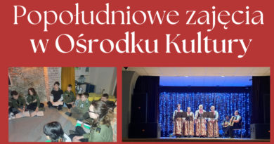 Ośrodek Kultury zaprasza na dodatkowe zajęcia